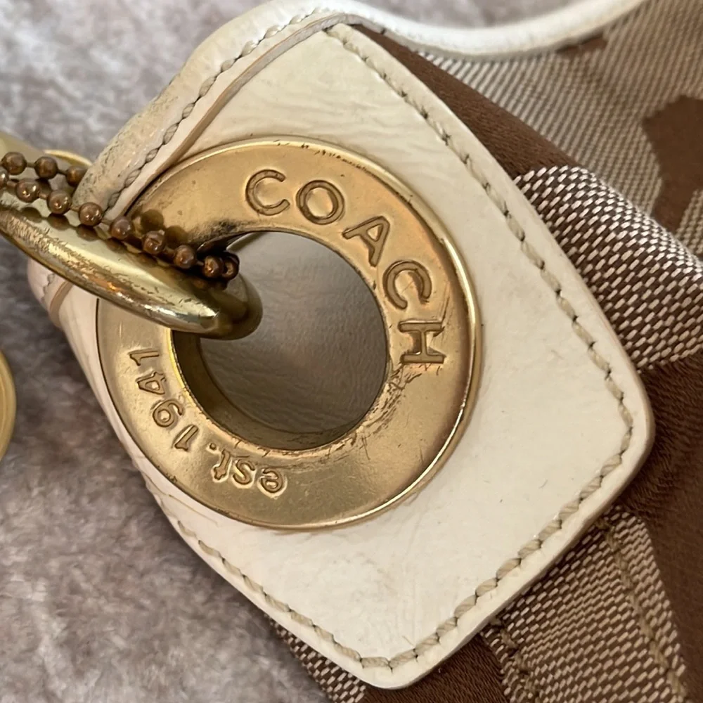 COACH multicolor Striped signature jacquard tote shoulder bag /
